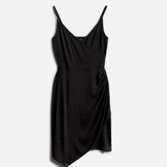 Goldray StitchFix Fraidy Ribbed Asymmetrical Sleeveless Mini Dress Black - Picture 1 of 5